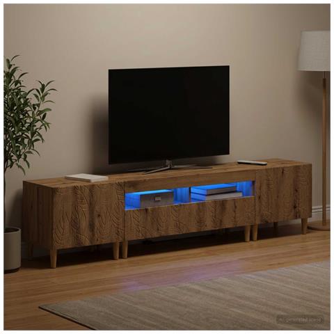 Mobile TV LED a 5 pezzi Rovere Artigianale Legno ingegnerizzato - Foto 9