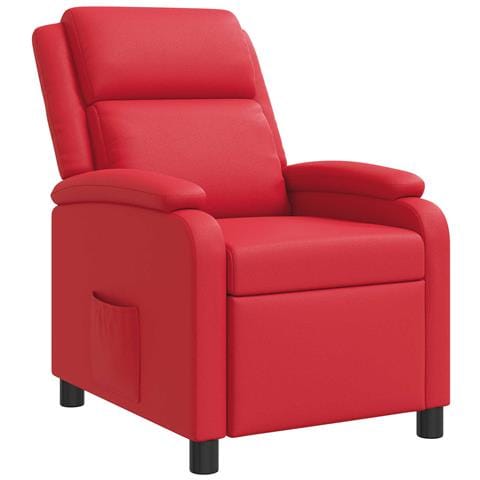 Poltrona reclinabile Rosso Similpelle - Foto 1