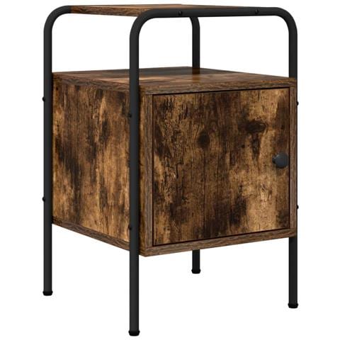 Armadio da Notte Rovere Fumo Legno ingegnerizzato - Foto 1