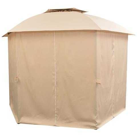 Gazebo Padiglione Da Giardino Con Tende Esagonale 360x265 Cm - Foto 2