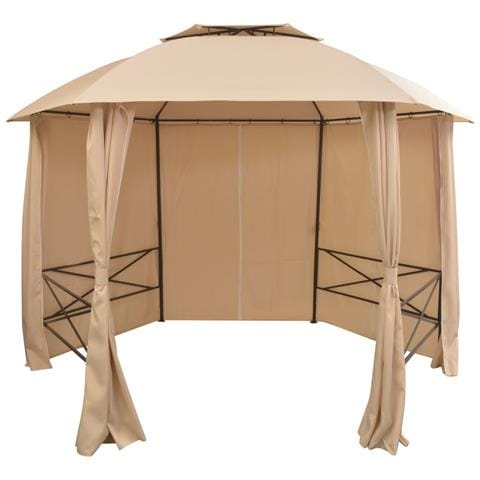 Gazebo Padiglione Da Giardino Con Tende Esagonale 360x265 Cm - Foto 1