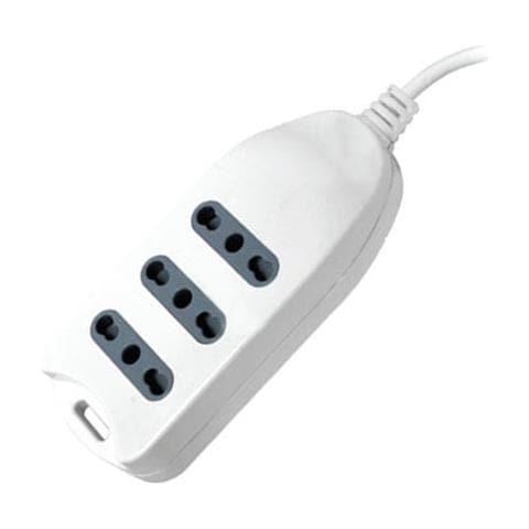 Multipresa Ciabatta 3 Posti Prese / bipasso 10/16a Standard Italiano Con Attacco A Parete - Sku 8706 - Foto 1