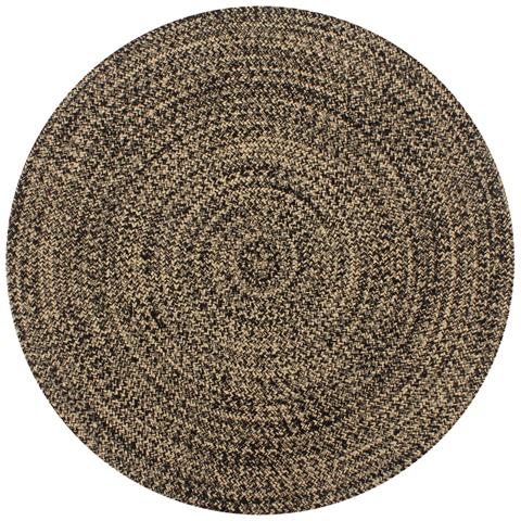 Tappeto Artigianale In Juta Nero E Naturale 150 Cm - Foto 1