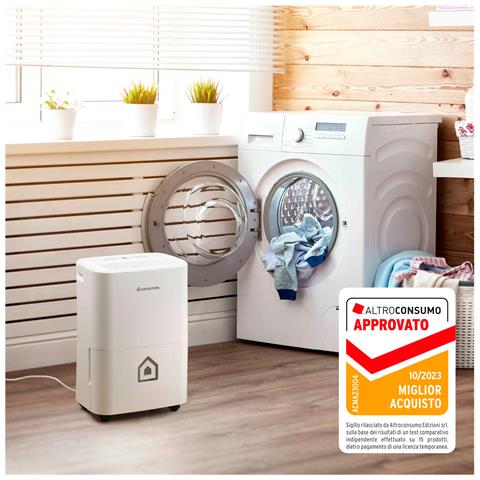 Deumidificatore DEOS 16S con 16 Litri / 24 Ore Capacità Tanica 3 Litri Potenza 312 W Colore Bianco - Foto 2