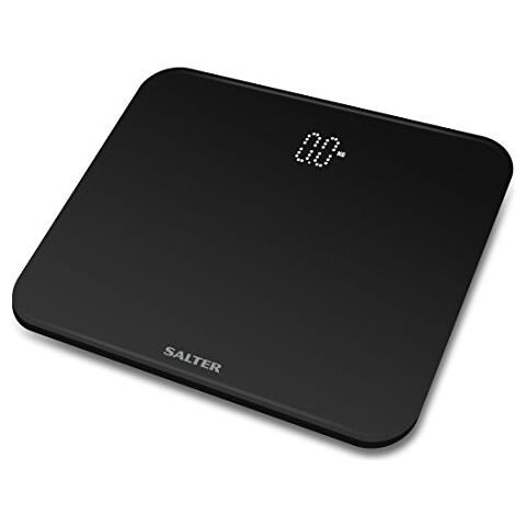 Salter Bilancia Pesapersona, Piattaforma In Vetro Temperato, Display A Led Ha Scomparsa, Capacità 180 Kg Garanzia 15 Anni, Nero - Foto 1