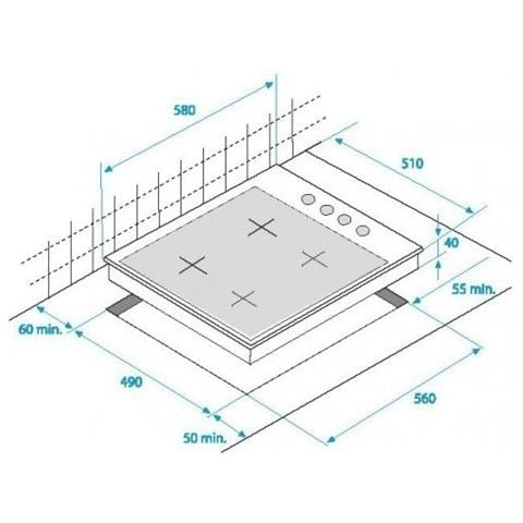 Piano Cottura HIGG 64123 SB a Gas 4 Fuochi Gas Colore Nero - Foto 7