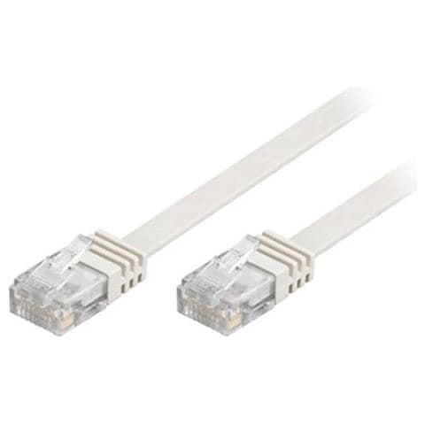 Cavo Patch U / Utp Cat6, Piatto, 1,5 M, 250 Mhz, Bianco - Foto 1