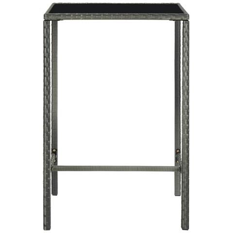 Set da Bar da Giardino 5 pz con Cuscini in Polyrattan Grigio - Foto 10