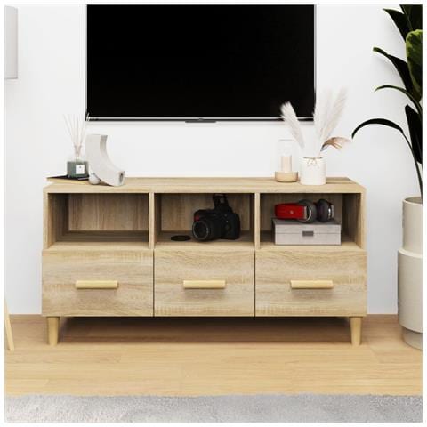 Mobile Porta Tv Rovere Sonoma 102x36x50 Cm Legno Multistrato - Foto 11