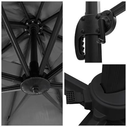 Ombrello Offset Molokai Rettangolare 3x4m Grigio + Copertura - Foto 13