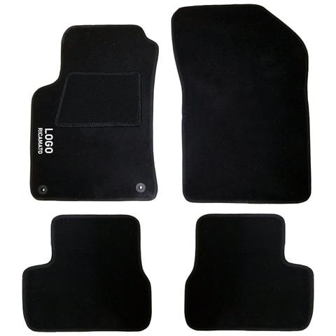 Tappetini Auto Compatibili Per C3 Dal 2009 | Tappeti Sagomati | In Moquette Nera | Logo Ricamato Battitacco E 2 Clip Di Fissaggio | Accessori Interni - Foto 1