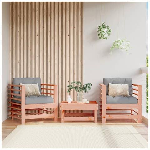 Sedie Da Giardino 2 Pz In Legno Massello Di Douglas - Foto 1