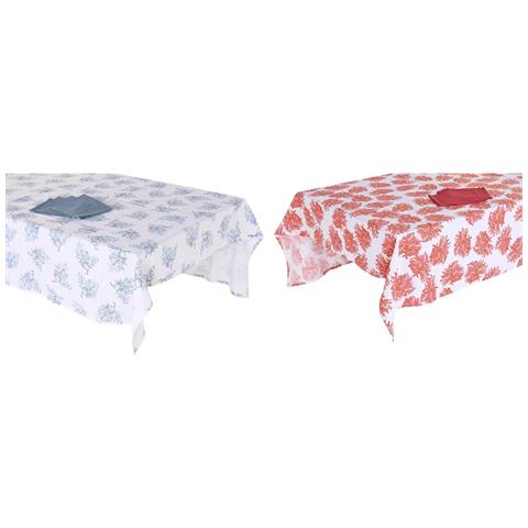 Tovaglia E Tovaglioli Dkd Home Decor 150 X 150 X 0,5 Cm Azzurro Fucsia (2 Unità) - Foto 1