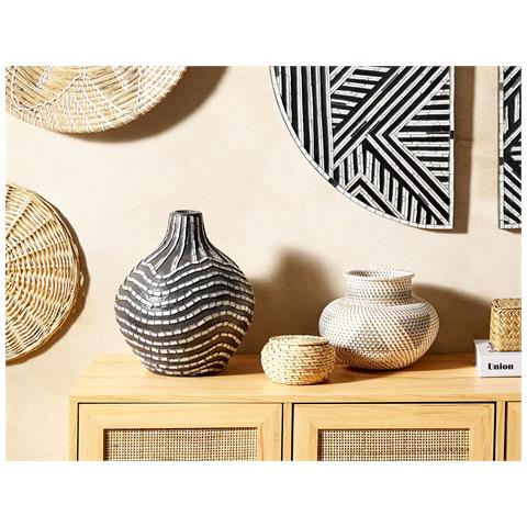 Vaso Decorativo Kualu Ceramica 35 Cm Nero - Foto 1