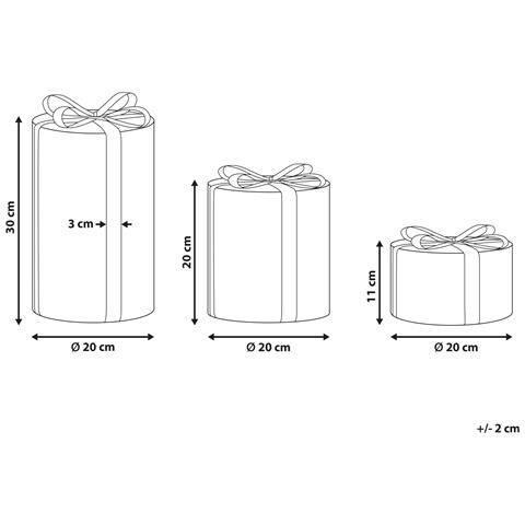 Set Di 3 Decorazioni Da Esterno Regali Di Natale Con Led Multicolore 30 Cm Grimsey - Foto 2