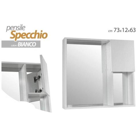 Trade Shop - Specchiera Pensile Specchio Mobiletto Parete Bagno Armadietto 73x12x63cm 808975 - Foto 1