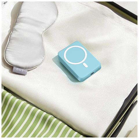 Batteria Esterna Magsafe 10w 5000mah Compatta Portatile, Azzurro - Foto 2
