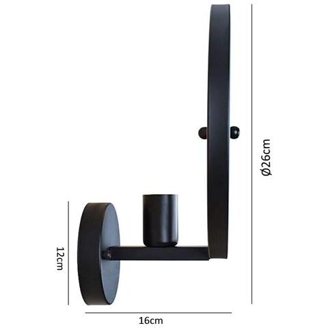 Applique Da Parete Stile Vintage A Forma Ruota Di Bicicletta Nero Attacco E27 - Foto 6