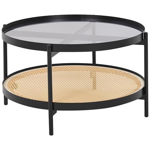 Tavolino Da Caffè Reno Vetro Temperato Nero - Foto 2