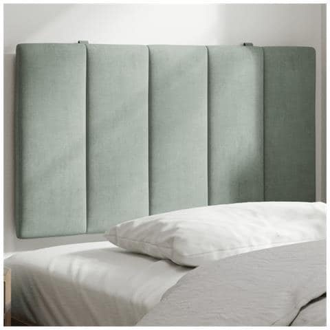 Cuscino Testiera Grigio Chiaro 90 Cm In Velluto - Foto 1