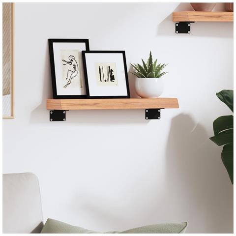 Ripiano Muro Marrone Chiaro 40x10x4 Cm Massello Rovere Trattato - Foto 3