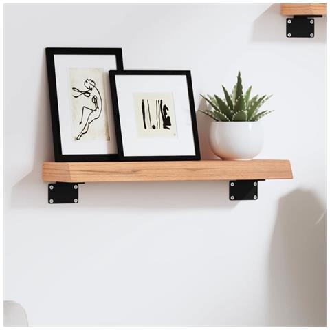 Ripiano Muro Marrone Chiaro 40x10x4 Cm Massello Rovere Trattato - Foto 1