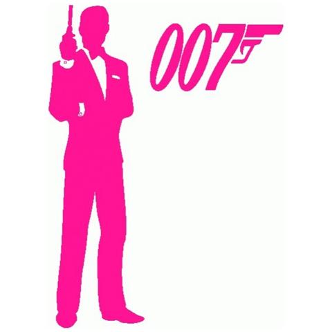 James Bond 007 - Adesivo Prespaziato - Colore Fucsia - 15cm - Foto 1