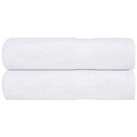 Asciugamani Doccia 2 Pz Bianchi 70x140 Cm 360 G /m 100% Cotone - Foto 1