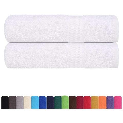 Asciugamani Doccia 2 Pz Bianchi 70x140 Cm 360 G /m 100% Cotone - Foto 2