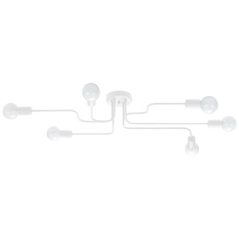 Lampadario Vector 6 Bianco Sl. 1443 - Industriale Lampade Da Soffitto Bianco 15.5x80x64 Cm - Foto 1