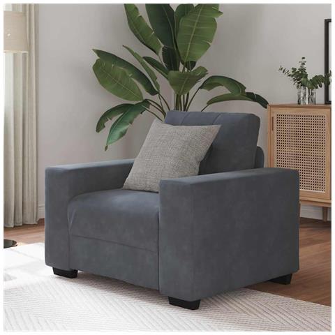 Divano Sedia Grigio Scuro 60 cm Velluto - Foto 1