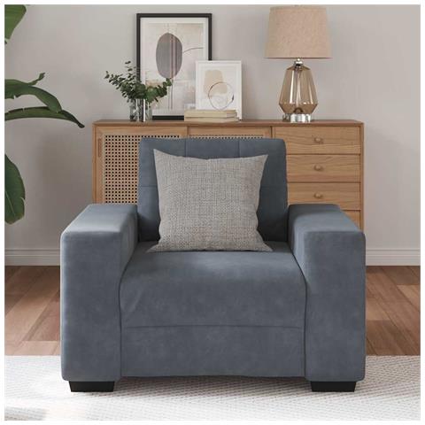 Divano Sedia Grigio Scuro 60 cm Velluto - Foto 8