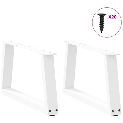 Gambe Per Tavolo Pranzo A V 2 Pz Bianco 50x(30-31,3)cm Acciaio - Foto 3