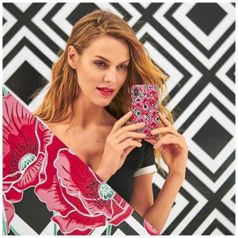 Cover Glam Geo Flowers Red Poppies Per Iphone X /xs 5.8'' In Silicone Anti Shock Black - Foto 2