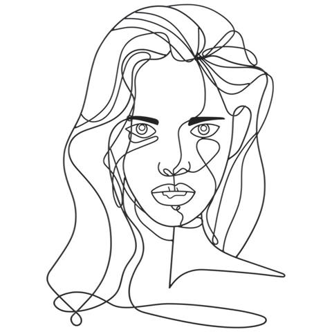 Decorazione In Metallo Viso 4 - Nero - Metallo - 57,5x1,3x80 Cm - Foto 1