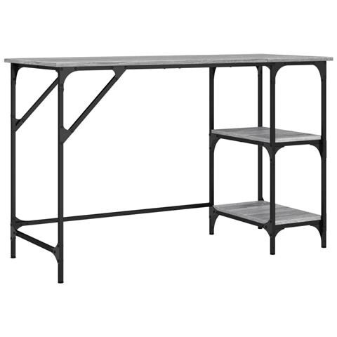 Lusso Casadino -  Scrivania Grigio Sonoma 120x50x75cm Metallo E Legno Multistrato - Foto 1