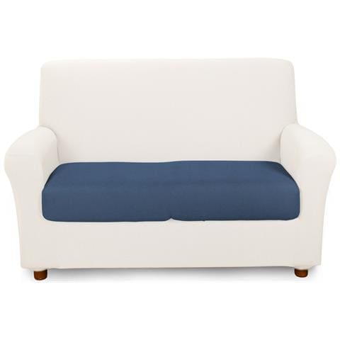 Copricuscino Melange In Cotone Colore Blu Misura 3 Posti - Foto 3
