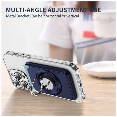 Portafoglio Porta Carte Con Supporto A 360° Blue - Foto 2