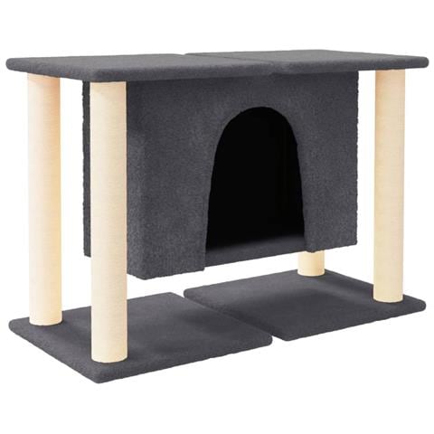 Albero per Gatti con Tiragraffi in Sisal Grigio Scuro 50 cm - Foto 1