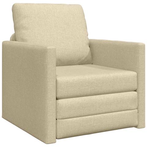 Divano Letto 2 in 1 Panna 74x77x81 cm Tessuto - Foto 1