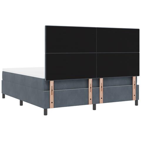 Letto a doghe  con materasso grigio scuro super king in velluto - Foto 9