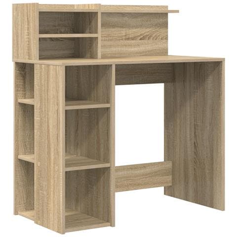 Scrivania con Storage Rovere Sonoma 90x48x101.5 cm Legno ingegnerizzato - Foto 1