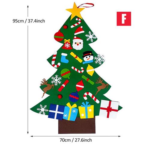 Albero Di Natale In Feltro Fai-da-te Con Decorazioni Rimovibili Per Natale - Foto 2