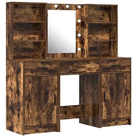 Set Tavolo da Trucco 3 pcs Rovere fumé 50 x 41 x 135 cm - Foto 1