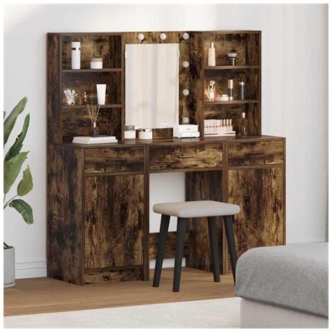 Set Tavolo da Trucco 3 pcs Rovere fumé 50 x 41 x 135 cm - Foto 2