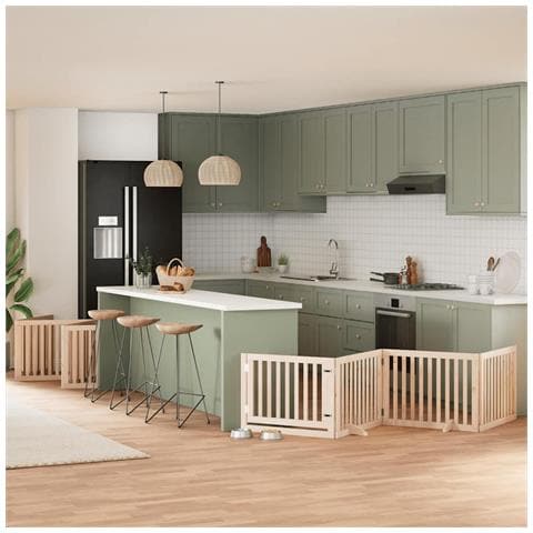 Cancello per Cani Porta Pieghevole 12 Pannelli 960 cm in Pioppo - Foto 2