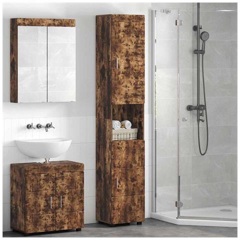 Mobile da Bagno con porta TULUM Rovere fumo 37 x 31.5 x 203 cm - Foto 2