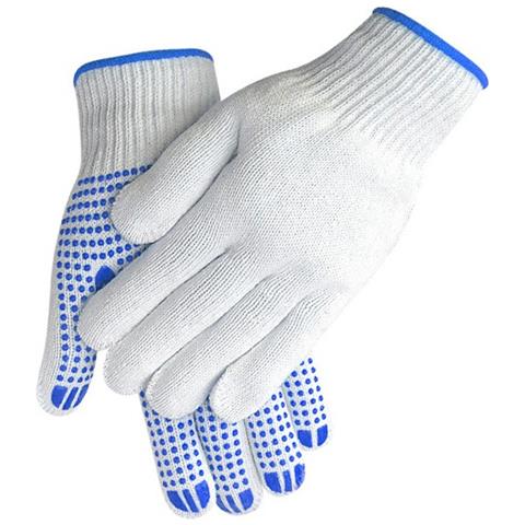 Guanti In Filato Di Cotone 600g Con Punti In Pvc Blu (taglia Unica) - Confezione Da 12 Paia, Presa Migliorata - Foto 2