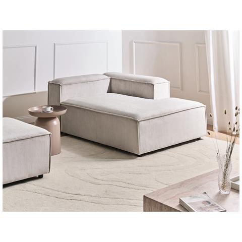 Chaise Longue Versione Sinistra Ardal Velluto A Coste Tortora - Foto 1