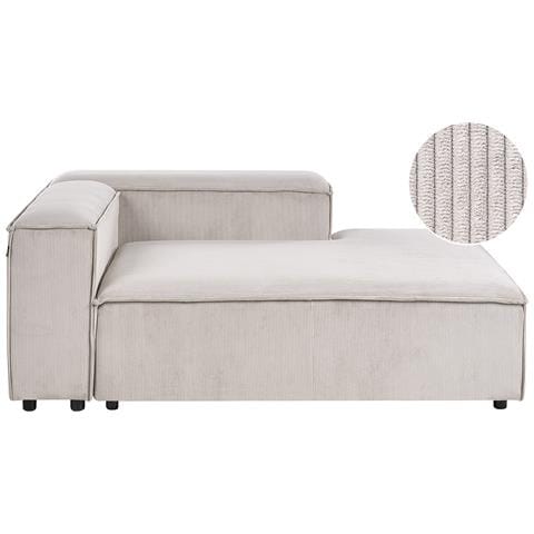 Chaise Longue Versione Sinistra Ardal Velluto A Coste Tortora - Foto 2
